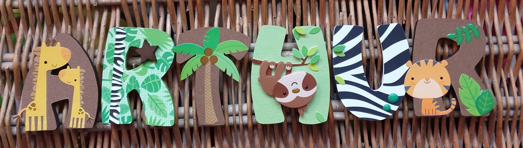 Prenom Enfant Lettre en Bois 8cm - Personnalisable Savane