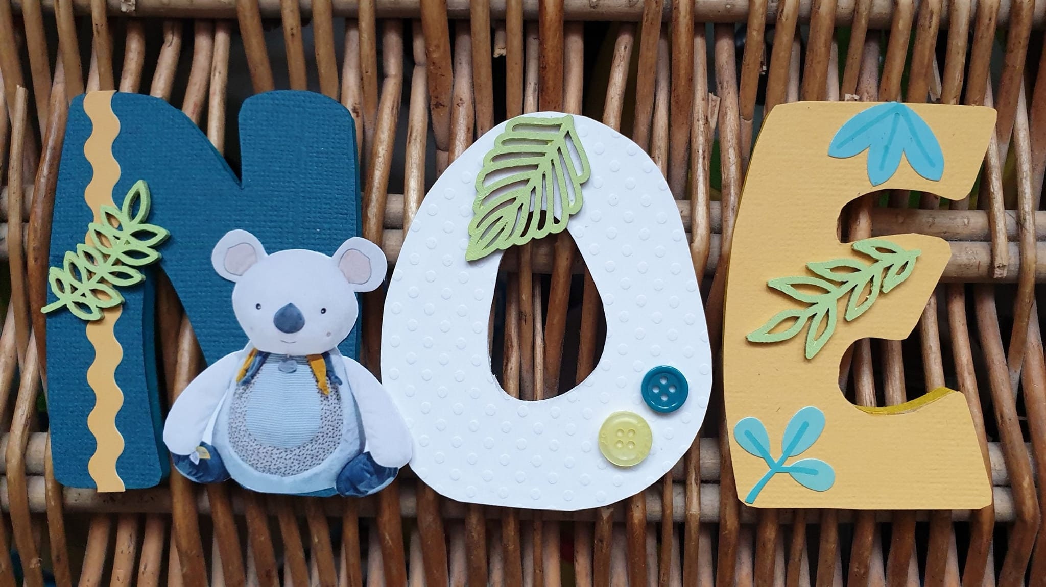 Prenom Enfant Lettre en Bois 8cm - Thématique Yoka Le Koala