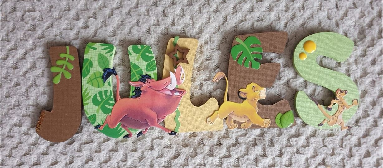 Plaque de Porte Enfants en Bois Personnalisée Roi Lion