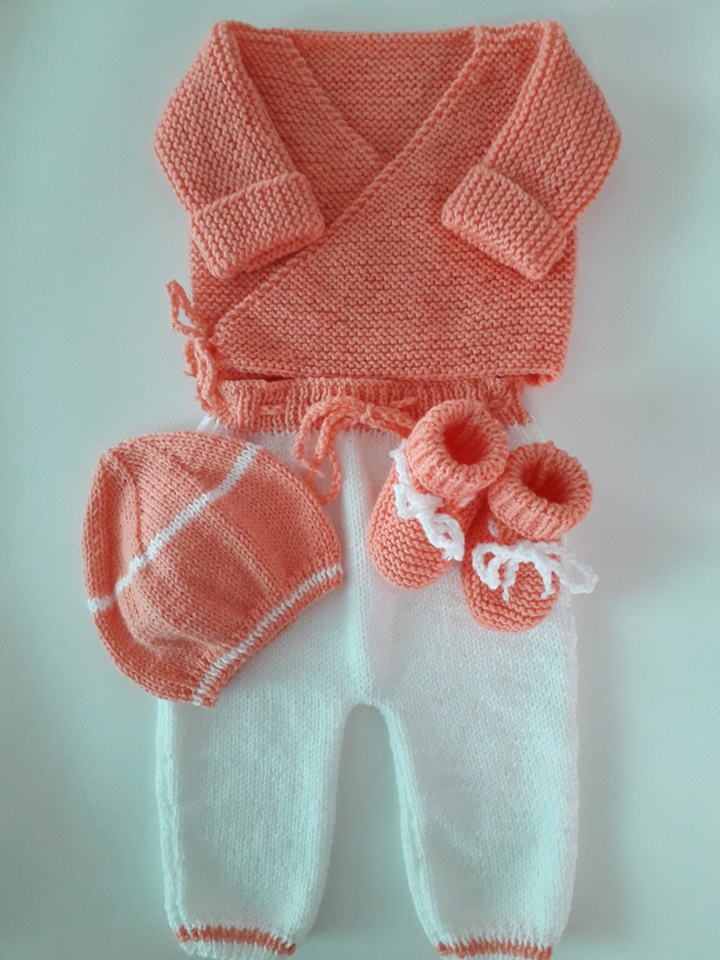 4 piece set 0/3 months tangerine color image 1