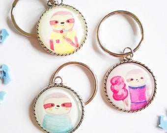 Cute Sloth Keychain, Keychain cute giftidea, gift for women, gift children, sloth gift