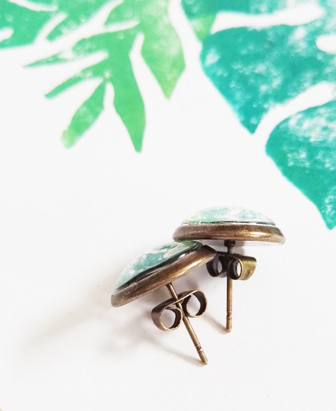 Classic Palm Leaf Diamond Studs