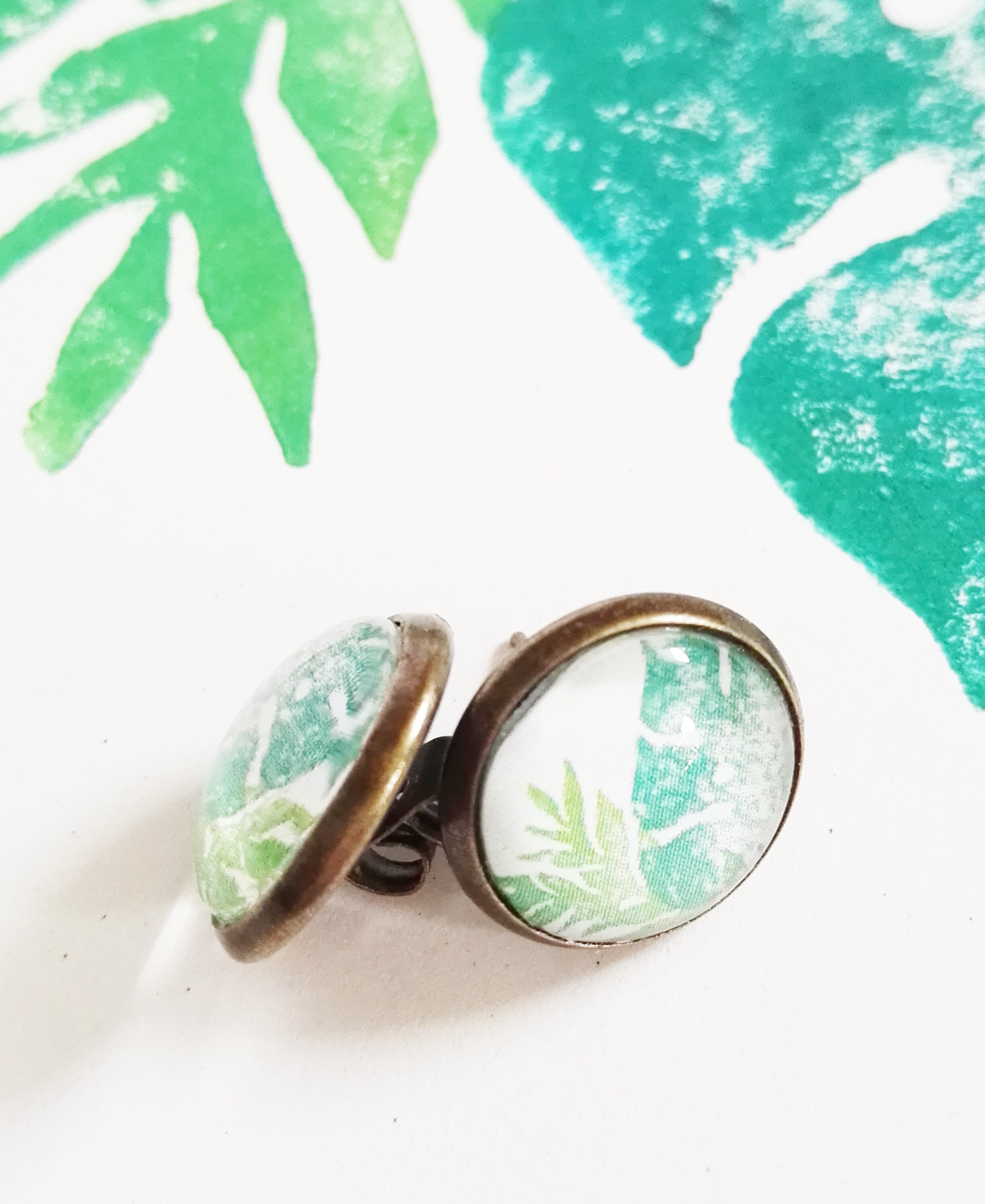 Classic Palm Leaf Diamond Studs main image 1