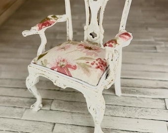 Houten fauteuil poppenhuis 1:12