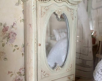 Dollhouse miniature mirrored armoire 1:12