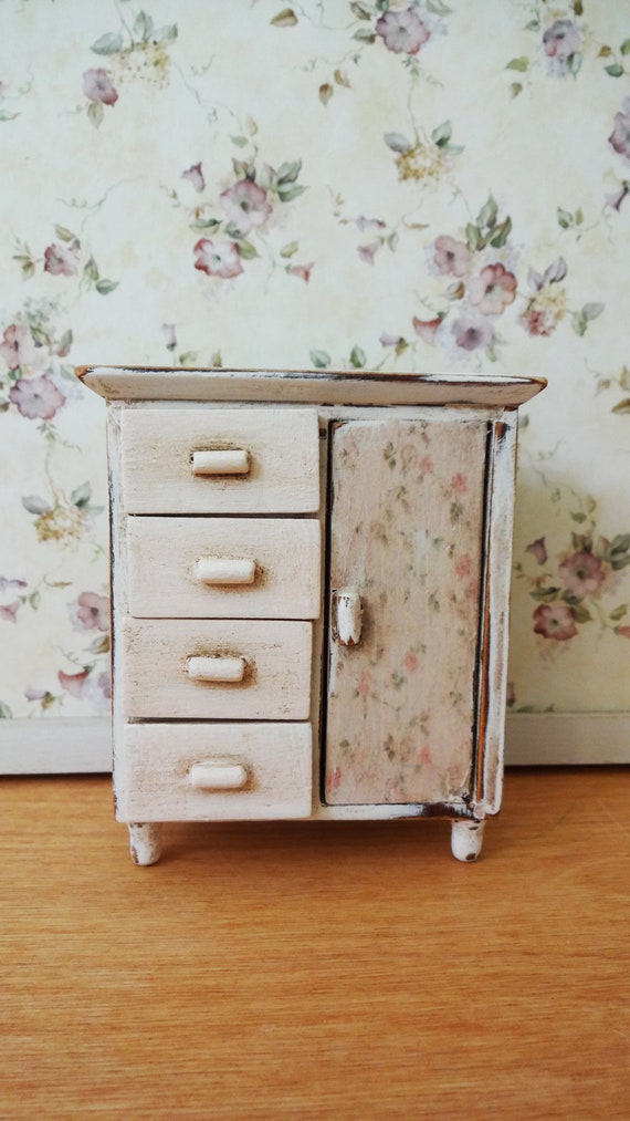 Miniature Dollhouse Wood Wardrobe Closet Dresser Miniature Etsy