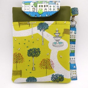 E-reader cover, fabric Kindle case, e-reader storage pouch, cover with strap