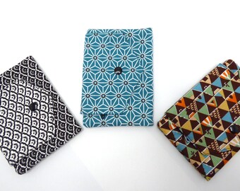 Fabric wallet, 4-compartment card holder, coin purse