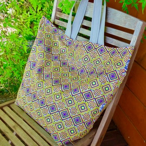 XXL wax bag, tote bag, tote bag, in cotton and African fabric