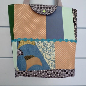 Baumwoll-Patchwork-Einkaufstasche, Umhängetasche, Einkaufstasche