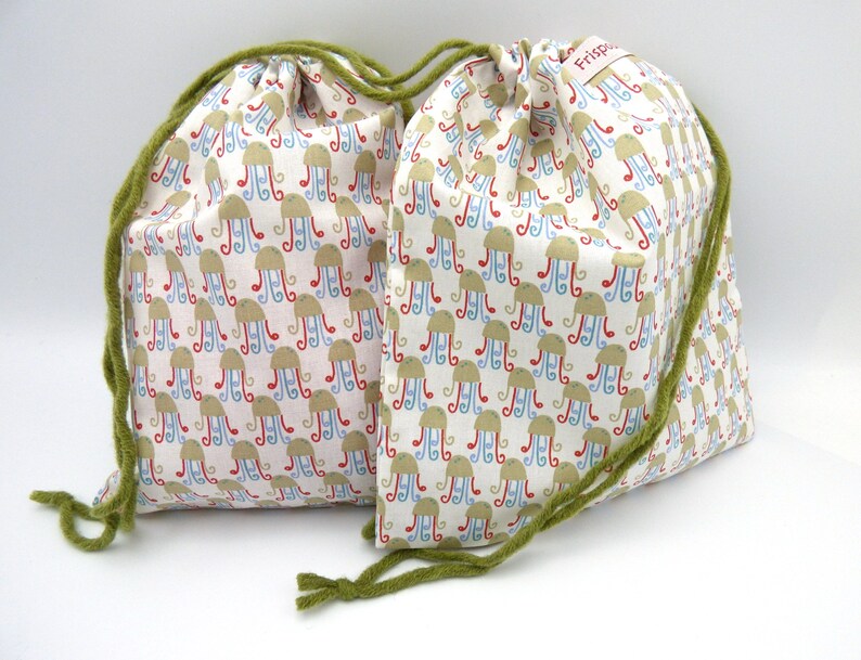 Set of two large bags in bulk bags zero waste with reusable fabric