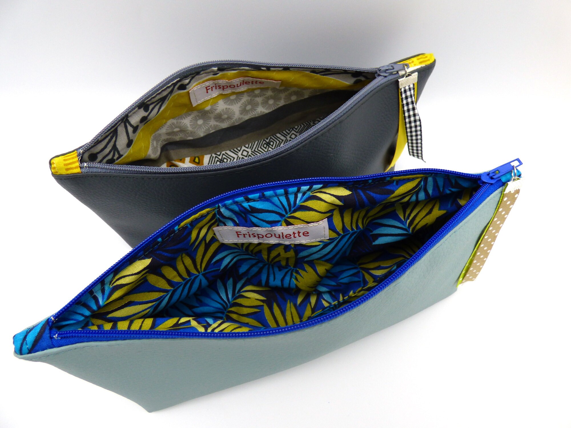 Trousse Fourre-Tout, Trousse à Crayons, Pinceaux, en Coton et Simili-Cuir.