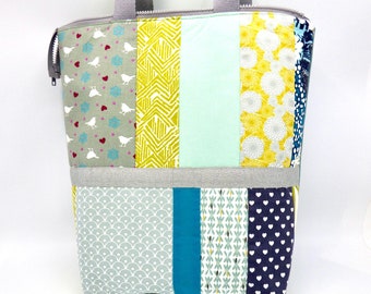 Tote bag, patchwork, tote bag, boodschappentas, katoen