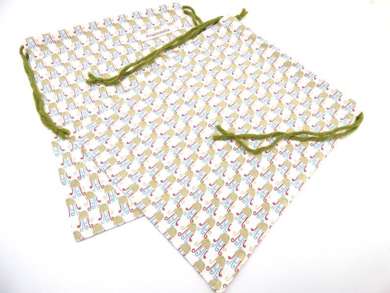 Set of two large bags in bulk bags zero waste with reusable fabric