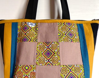 ★OSTKAKA★ Quilted tote bag 2colors Quilted Block-Print Tote Bag – KenzKustomz