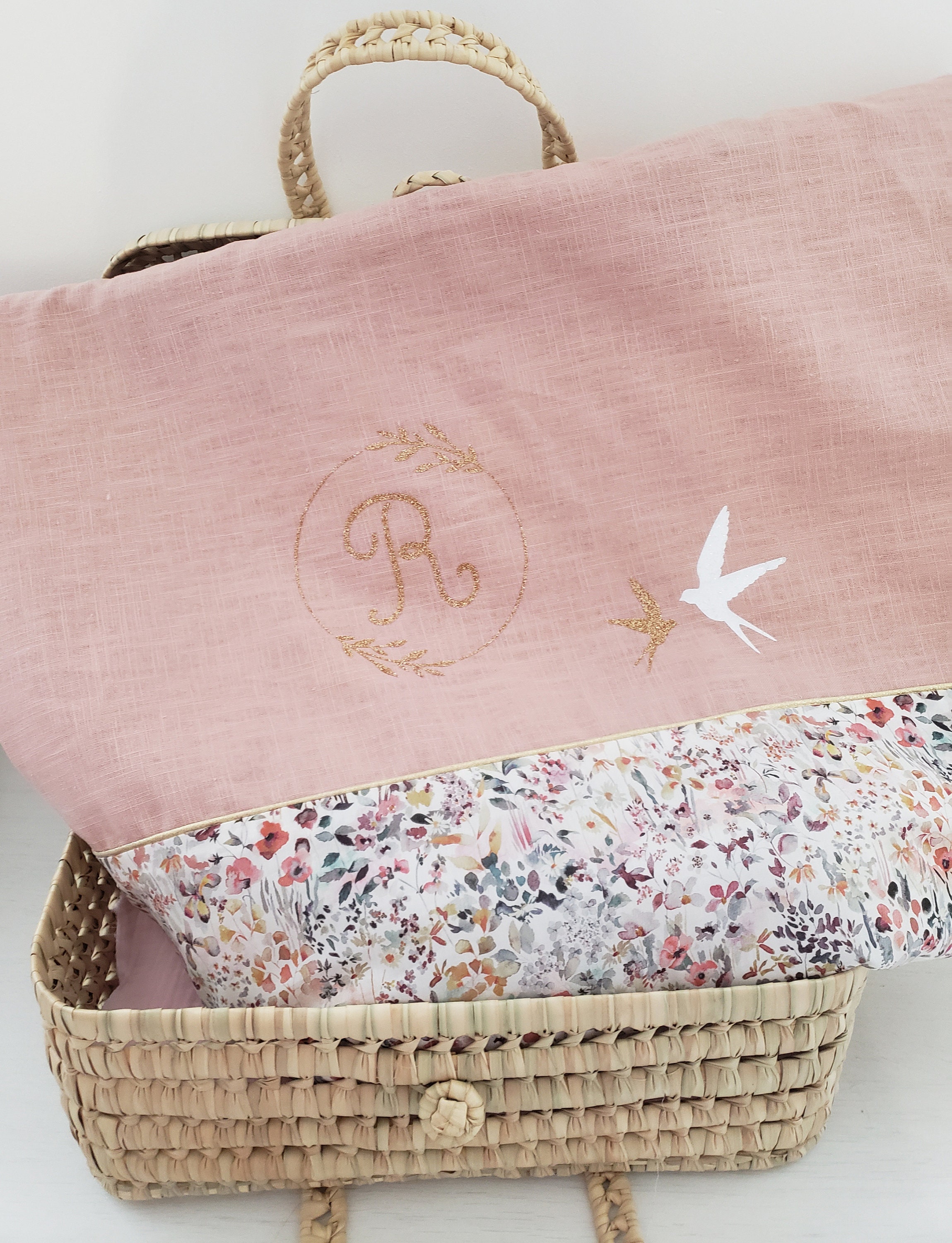 Couverture Lin et Liberty Felda Personnalisée 70x90 cm