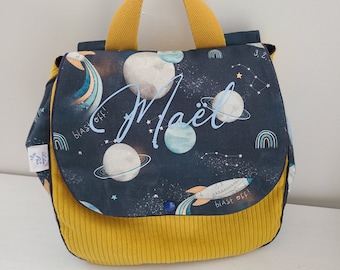 Space theme customizable backpack satchel