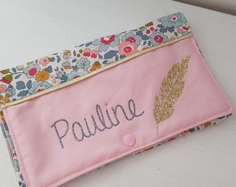 Pochette liberty range barrettes et chouchous liberty Betsy porcelaine