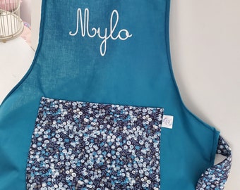 Personalisierte Kinderschürze in Mitternachtsblau Liberty Wiltshire