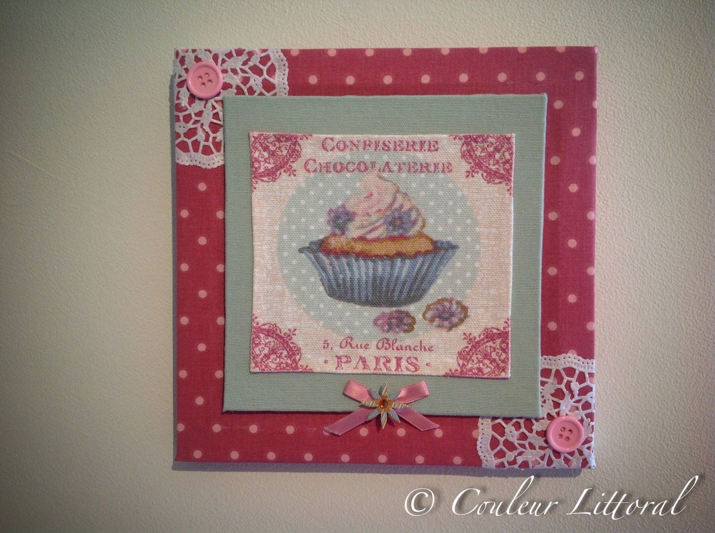 Tableau Tissu Decor Cupcake