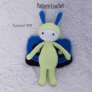 Crochet pattern, Lumy Le Papillon pattern, Amigurumi crochet tutorial