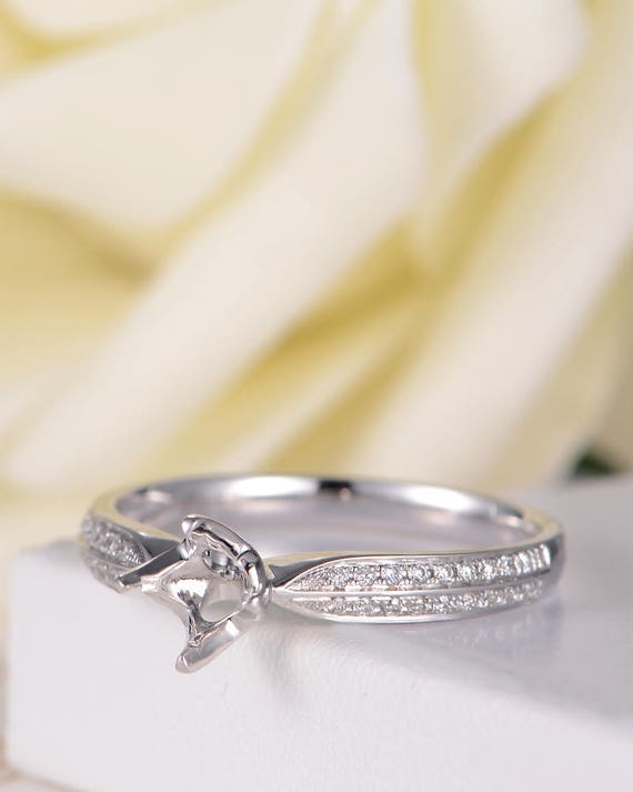 Mold White Gold Wedding Ring Engagement Ring Diamond Half Etsy