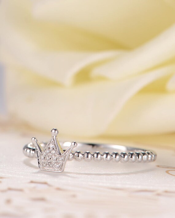 2 in 1 Women's Diamond Princess Queen Crown Wedding Ring Bridal Set Xmas Gift 2 in 1 Women's Diamond Princess Queen Crown Wedding Ring Bridal Set Xmas Gift