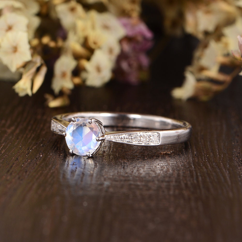 Leandra Moonstone Ring – Celtic Crystal Design Jewelry