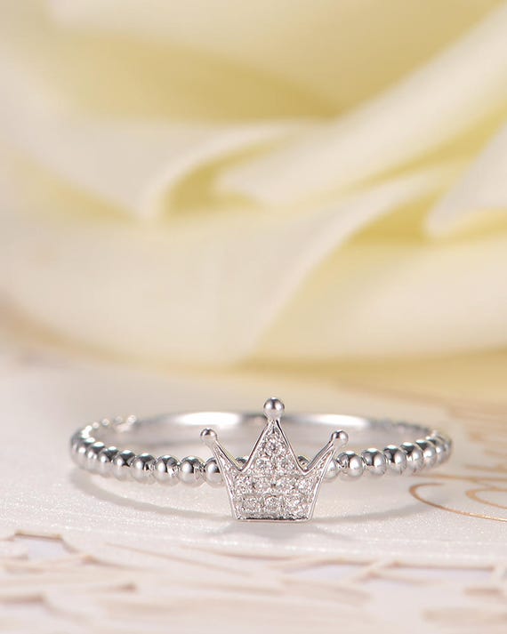 2 in 1 Women's Diamond Princess Queen Crown Wedding Ring Bridal Set Xmas Gift 2 in 1 Women's Diamond Princess Queen Crown Wedding Ring Bridal Set Xmas Gift