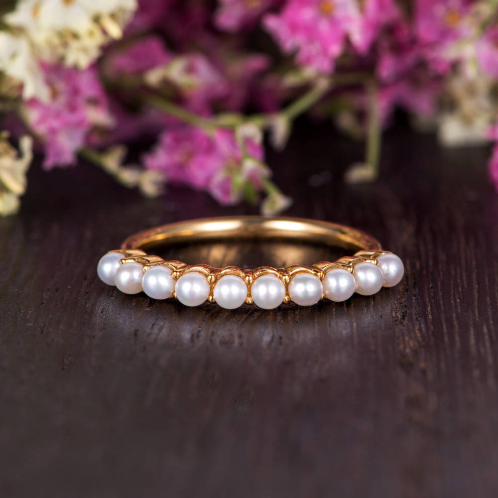 Pearl eternity shop ring