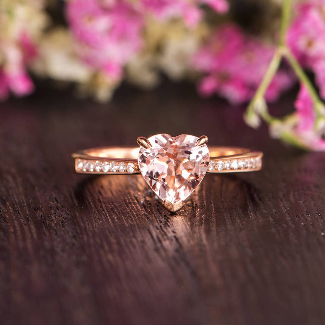 Round-Cut Diamond Heart-Shaped Engagement Ring 1/2 ct tw 10K Rose Gold | Kay