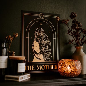 Impresión de Tarot LA MADRE A4 / Impresión en papel dorado y negro / Regalo para el Día de la Madre / Mercancía para mamá / Impresión para el dormitorio / Tarjeta para el Día de la Madre / Impresión para madres