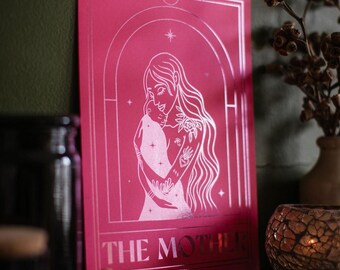 THE MOTHER Tarot Print A4 / Hot Pink and Pink Foil Print / Mothers Day Gift / Mama Merch / Bedroom Print / Mothers Day Card/ Mothers print