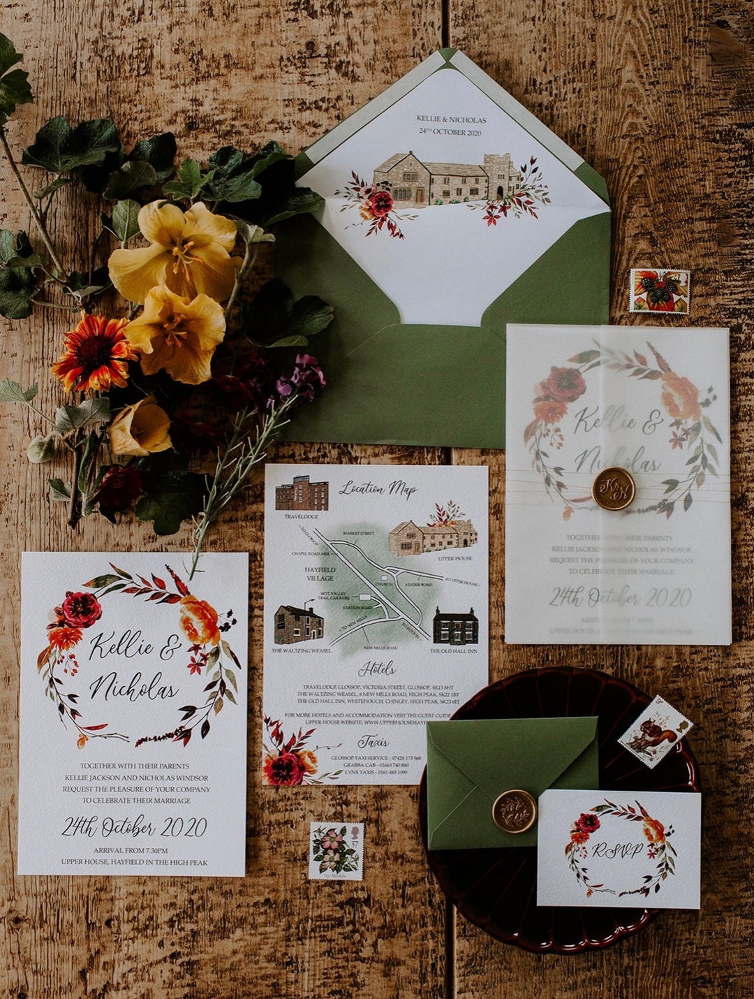 AUTUMN RUST Wedding Invite / Classic Invite / Rust Wedding Invites ...