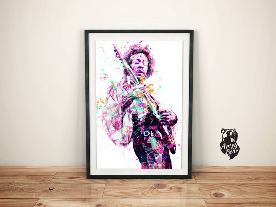 A0 A1 A2 A3 A4 Sizes Jimi Hendrix Vintage Large CANVAS Art Print