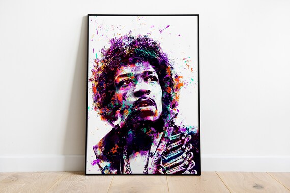 A0 A1 A2 A3 A4 Sizes Jimi Hendrix Vintage Large CANVAS Art Print