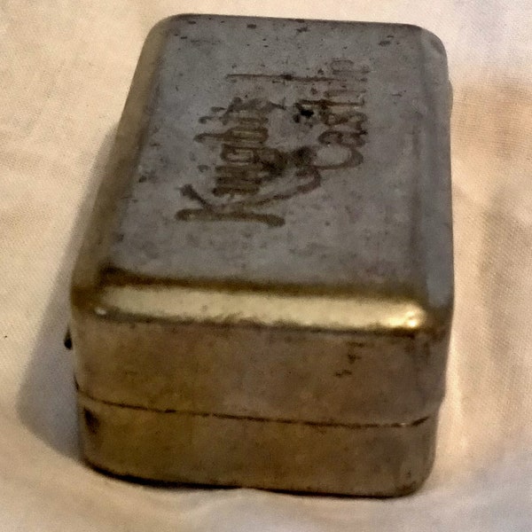 Knight's Castile Vintage / Antique Metal Miniature Soap Tin  Silver colour metal Of some considerable age Embossed lid