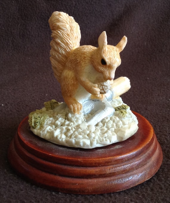 Delightful Squirrel on Garden Fork Figurine / Ornament Etsy
