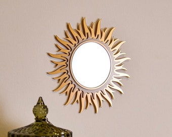 Gold or sage green Soleil mirror, ideal decoration for your interior