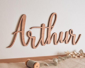 Wooden first name to personalize, wall decoration to decorate a child's room or party, birthday, babyshower, birth gift