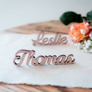 Wooden place mark, wedding, birthday, baptism, laser cutting, wood decoration, wooden first name, wooden letter, place mark