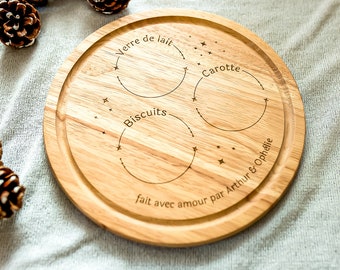 Assiette du Père Noël, plateau du Père Noël en bois