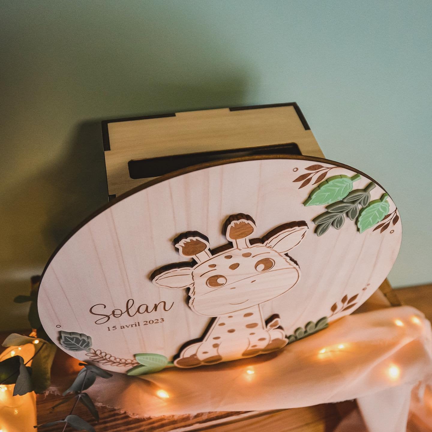 Urne à enveloppes thème Girafe version garçon, pour baptême, communion ou  anniversaire - Etsy France