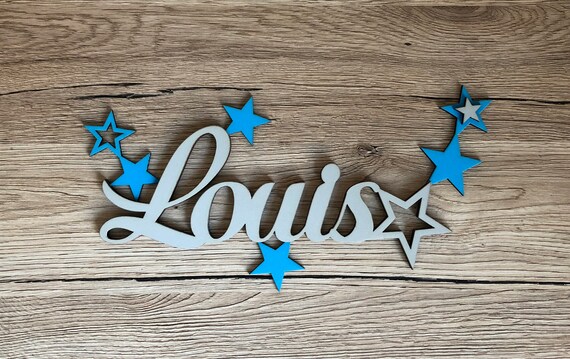 Prénom Personnalisé Avec étoiles Louis Prénom Bois Lettres En Bois Décoration Chambre Enfant Plaque De Porte Décoration En Bois