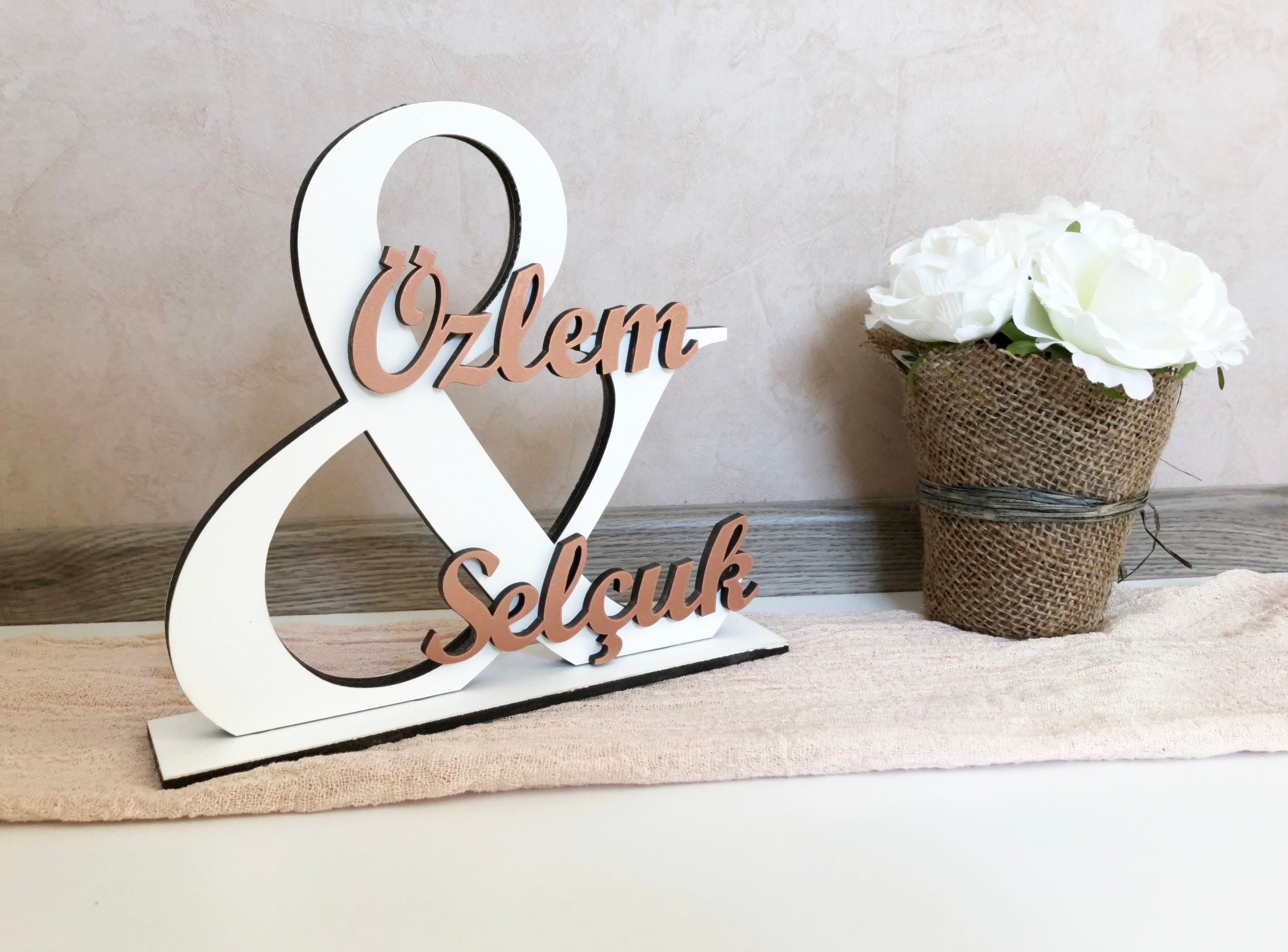 Decoration for Wedding in Wood Sign & With First Names - Etsy