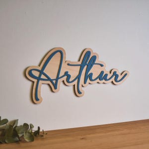 Nombre personalizado en dos tonos, decoración de pared para decorar la habitación de un niño o una fiesta, cumpleaños, baby shower, regalo de nacimiento