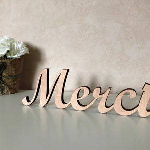 Palabra de madera Gracias para boda, cumpleaños o bautizo - decoración de mesa, centro de mesa, gracias - palabra gigante - letra gigante