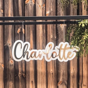 Nombre personalizado en dos tonos, decoración de pared para decorar la habitación de un niño o una fiesta, cumpleaños, baby shower, regalo de nacimiento