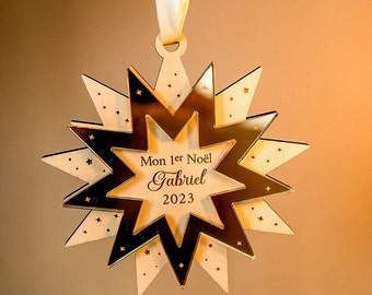Wooden Christmas star to personalize to decorate your Christmas tree