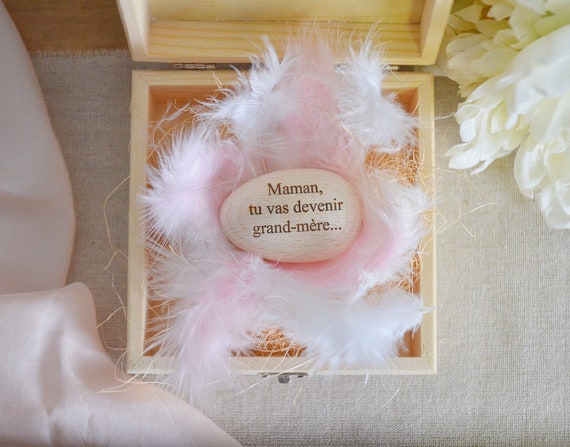 Test de grossesse en bois annonce de naissance personnalisable et son écrin  cadeau, tu vas être papa, tata, tonton, idée cadeau femme enceinte